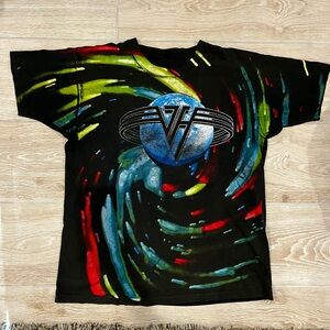 1991 vintage single stitch all over print van halen shirt size xl